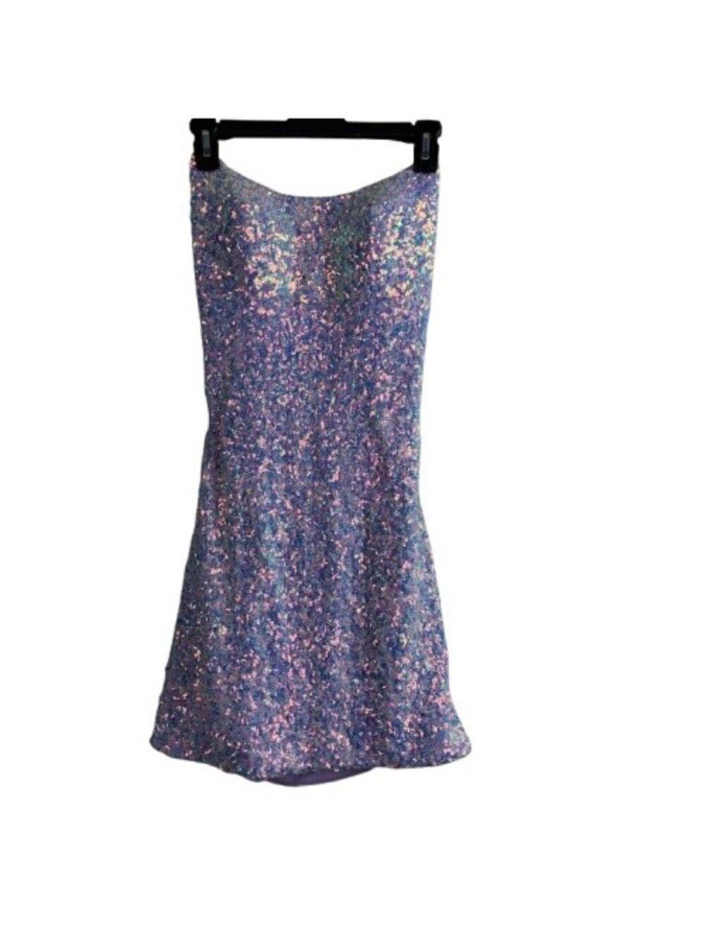 Amelia Couture Iridescent Sequin Mini Lace-up Back Cocktail Dress 8